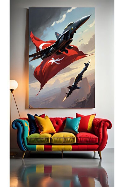 özkacar F16 που αναδεικνύεται με την ΤΟΥΡΚΙΚΗ ΣΗΜΑΙΑ Σπίτι Τοίχος Σαλόνι Ομορ...