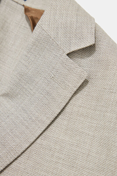 W Collection HAKİ DÜĞMELİ KETEN CEKET