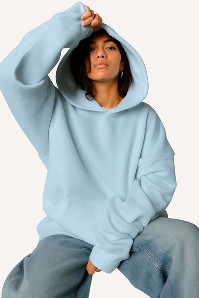 E-ROMA سترة رياضية بقلنسوة للجنسين مصنوعة من القطن الممشط بثلاث خيوط