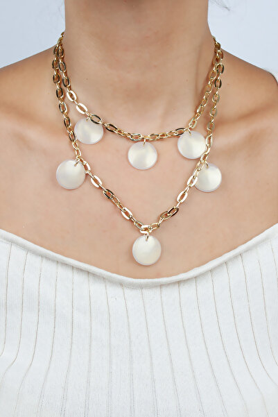 Liveyn Design قلادة ذهبية مزدوجة الصفوف من ديتاي