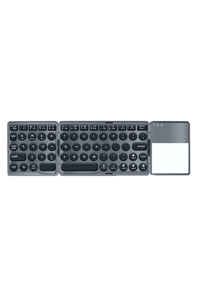 NEO Portable Keyboard with Touchpad Foldable Triple Bluetooth Wireless For Android/iOS/Windows, Silver