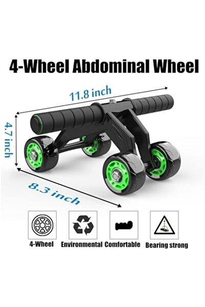 Generic Rotating Ab Wheel for Core Workout, Home Gym Ab Exerciser with Extension Band