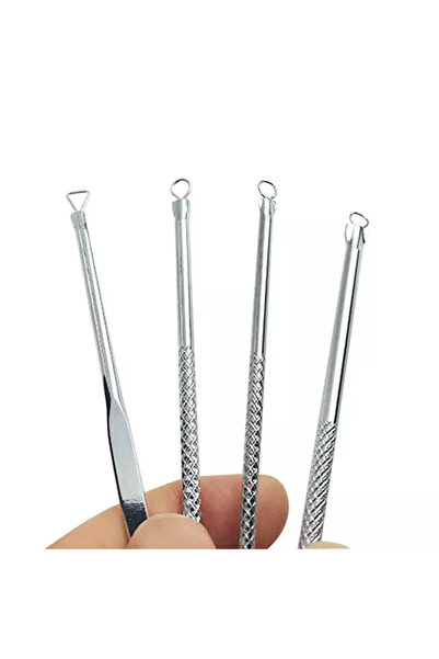 NEO Set of 4 Tweezers for Extracting Blackheads, Pimples, Acne, Comedones, Neo™ Premium, stainless steel, metal