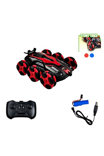 Brother Toys Dublör Araba Uzaktan Kumandalı Full Fonksiyon 6 Tekerli Şarjlı Akrobat Oyuncak Arazi Araba 19 Cm.
