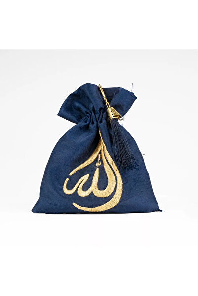 Hayrat Neşriyat Tesbih + Zikirmatik + Essence Gift Set (Lafzatullah Embroidered Slub Pouch, Navy Blue)