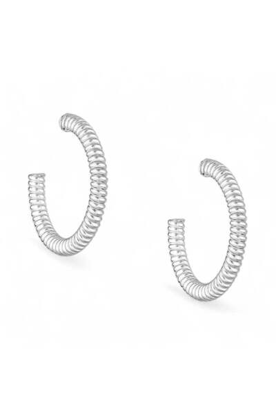 Fixxia Cercei din argint 925, cu inchidere Push-Back, model Silver Wish - 1.7g