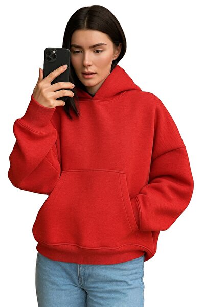 DM DOLCE MORE سترة رياضية بقلنسوة للجنسين مصنوعة من القطن الممشط بثلاث خيوط