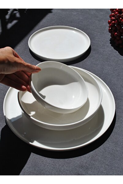 Qualitev 2 Kişilik 8 Parça Porselen Yemek Takımı Lena - Porselen Tabak Yemek Seti