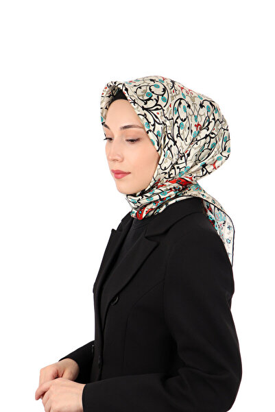 Bursa İpek Eșarfă din mătase Sura cu model de iederă ecru