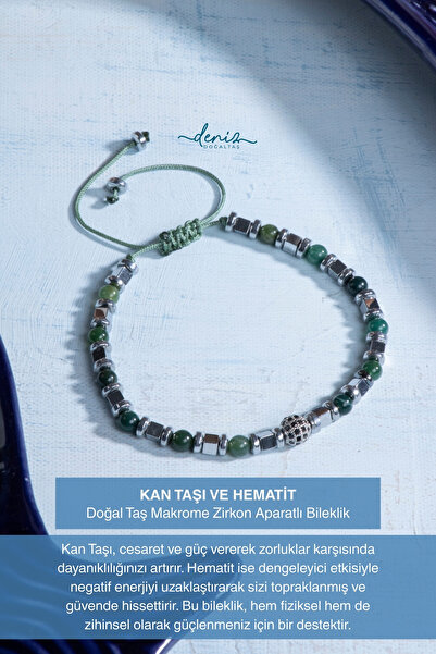 Deniz Doğal Taş سوار مكرامية من الحجر الطبيعي من حجر الهيماتيت المعتمد