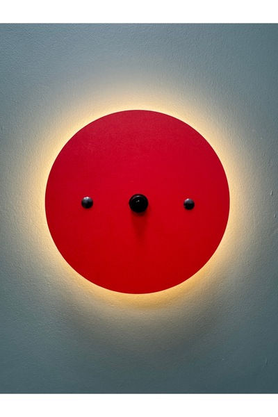 Begüsa Dünya Pilli Aplik Kırmızı Ahşap