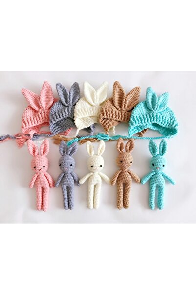 JollyMag Set de caciulita cu iepuras pentru nou-nascut Drool (Culoare: Roz in...