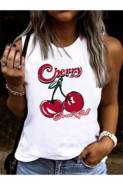 Adora Moda Γυναικεία αμάνικη μπλούζα βισκόζης με σχέδιο