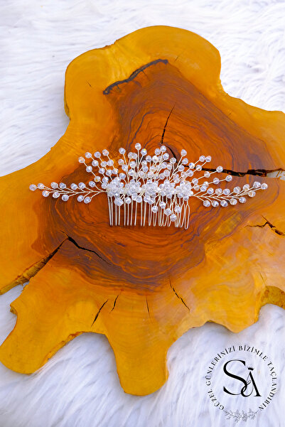 SimgeAksesuar إكسسوار شعر مصنوع يدويًا من الأحجار الكريستالية للزفاف والخطوبة والزفاف