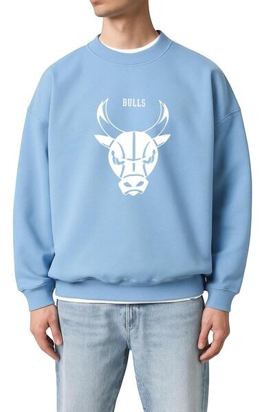 E-ROMA Hanorac unisex cu 3 fire din bumbac pieptănat cu imprimeu Chicago Bulls