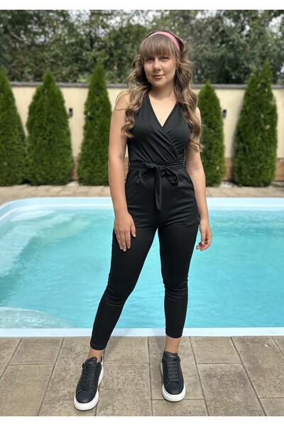 LCN WOMEN'S CASUAL JUMPSUIT, BLACK