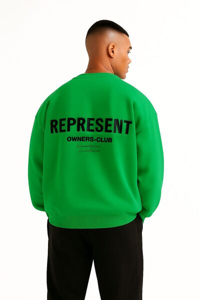 BENROMA سترة رياضية مطبوعة للجنسين من القطن الممشط بثلاث خيوط