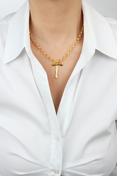 Liveyn Design سلسال ذهبي بحرف T بحرف T