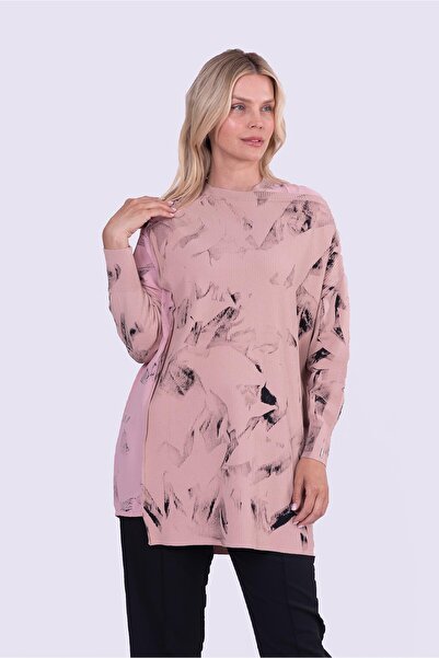 Invee Körüklü Triko tunik SİYAH-SOMON