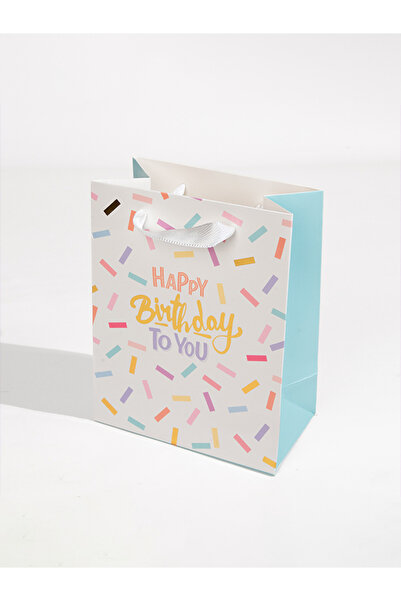 Share the Love Happy Birthday, White, Confetti, Large Gift Bag
