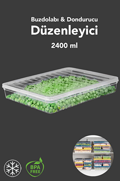 Meleni Home 1 Piece Microwave Compatible Storage Container - Organizer Food Storage Container 2400 ml Transparent