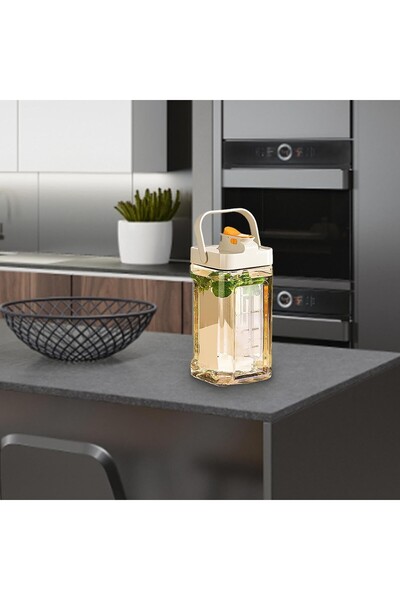 Flippy Portable Beverage Dispenser, 3.5 L, Airtight Lid, Spout, Plastic, White