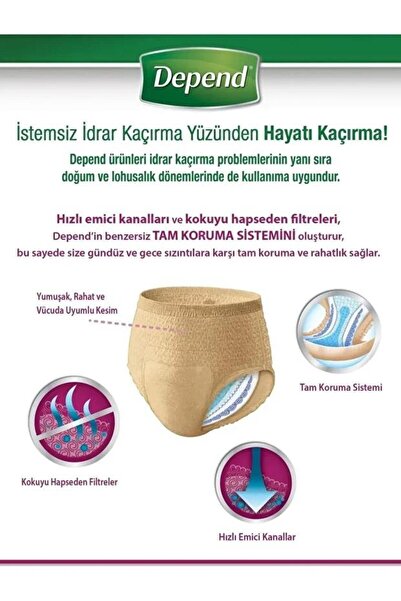 Depend Emici Külot Erkek Büyük 8'li