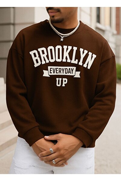 DM DOLCE MORE سترة رياضية يونيسكس مطبوعة من قماش بروكلين الممشط بثلاث خيوط