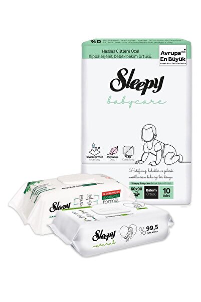 Sleepy غطاء للعناية بالطفل 10 قطع، مناديل مبللة 90 قطعة، ومناشف تنظيف