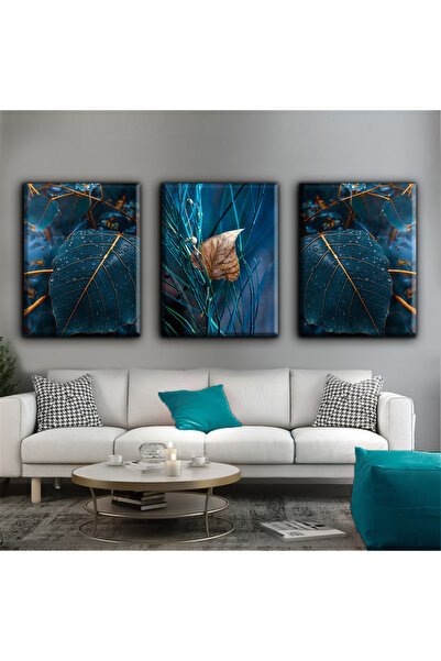 Harikabirev TABLA DE FRUNZE TURCOAZ | TABLO PE Pânză FĂRĂ CADRU 3L VEZI CZSDK...