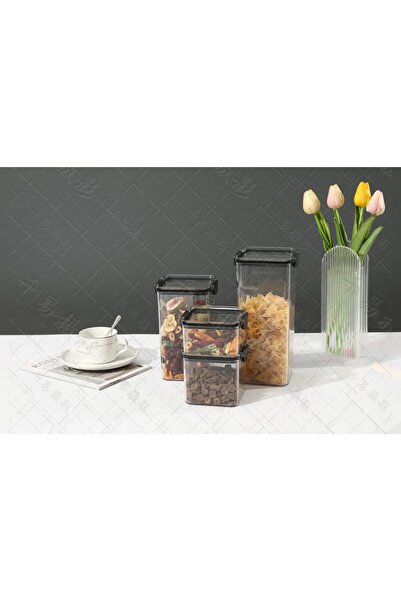 Flippy Set 8 Plastic Containers, Flippy, for Food/Objects, Airtight Closure, Transparent