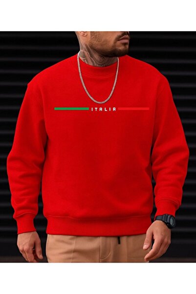 BENROMA سترة رياضية مطبوعة من القطن الممشط الإيطالي بثلاث خيوط للجنسين