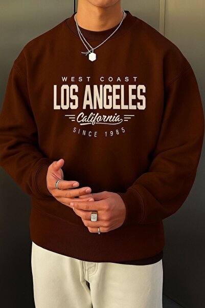 BENROMA 3-ниткова флісова кофта з принтом LOS ANGELES, унісекс