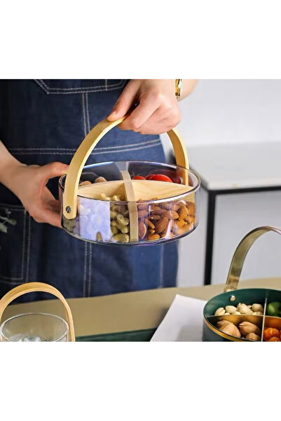 sahane & bazaar AHŞAP BÖLMELİ VE TUTMALI CAM ÇEREZLİK KAHVALTILIK