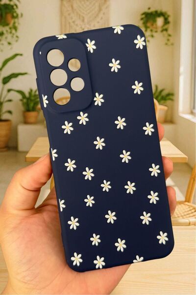 Vip Case Samsung Galaxy A23 Uyumlu Mini Papatya Desenli Silikon Darbe Emici Klasik Korumalı Rubber Kılıf