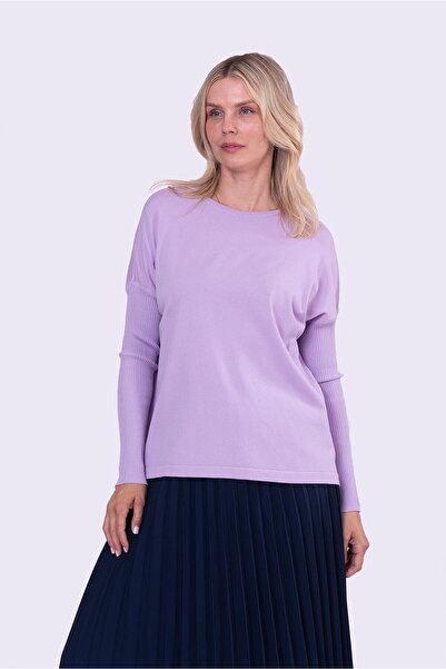 Invee Плетена туника с подгънати ръкави LILAC
