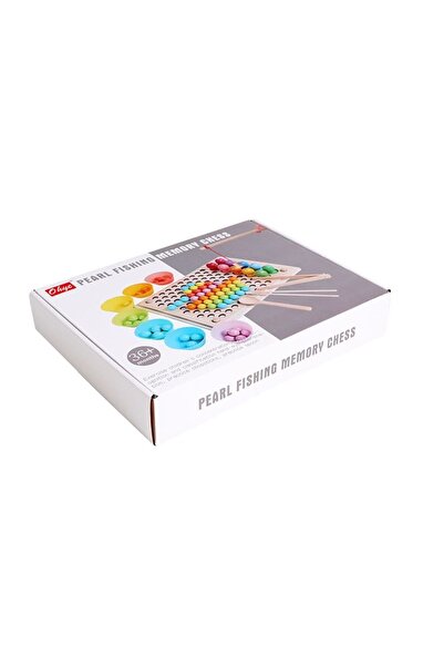 SDX Market Joc educativ Montessori 3 în 1, șah cu memorie, pescuit de perle