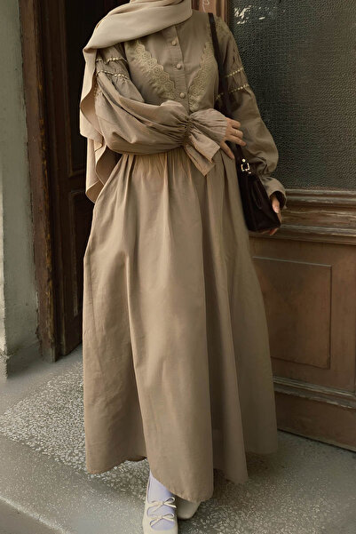 ZÜLAYS Duru Büzgülü Etek Vizon