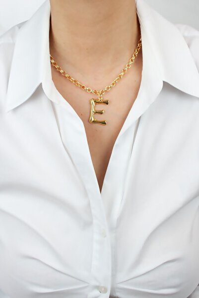 Liveyn Design Gold Chain E Letter Necklace Letter E