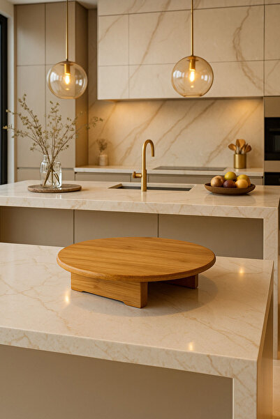 Bambuland لوح تقطيع من الخيزران بأرجل مستديرة - حجم كبير، لتقديم صحي وأنيق