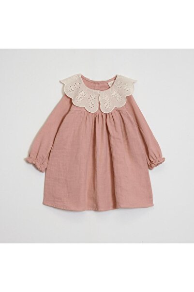 OZZY KİDS Rochie din țesătură muselină cu guler pentru fetiță
