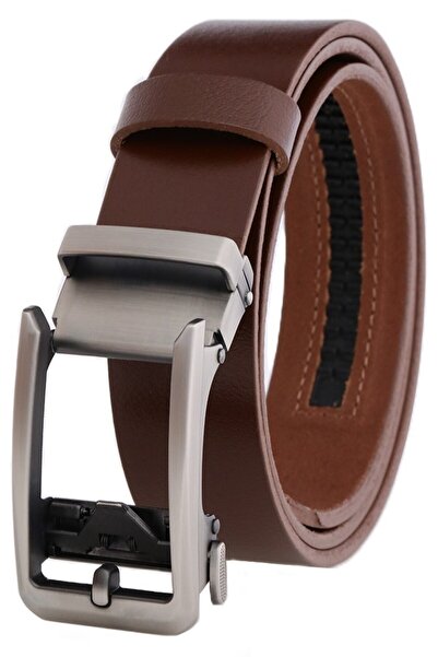 Livize حزام بإبزيم أوتوماتيكي من جلد البقر الأصلي مع دبوس