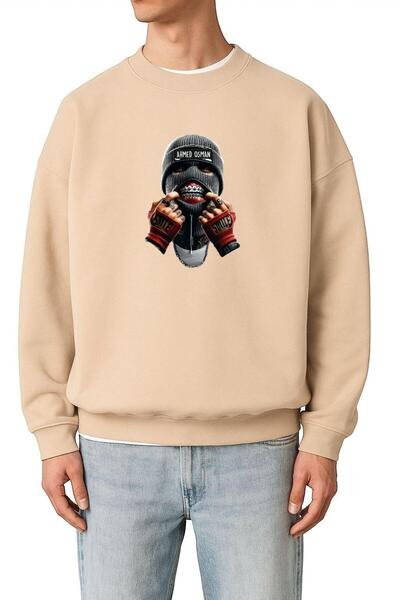 DM DOLCE MORE سترة رياضية يونيسكس مطبوعة من قماش القطن الممشط بثلاث خيوط من أ...