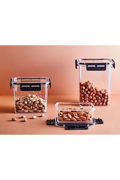GoldPrestij Clear Square Food Container - Storage Container with Silicone and Locking Lid 850 ml 12 X 12.5 cm