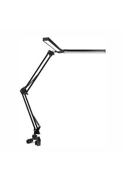 LittleDomi Lampa de birou LED, LittleDomi, Brat Oscilant cu Clema sau Suport, Inaltime Ajustabila, 3 Moduri de
