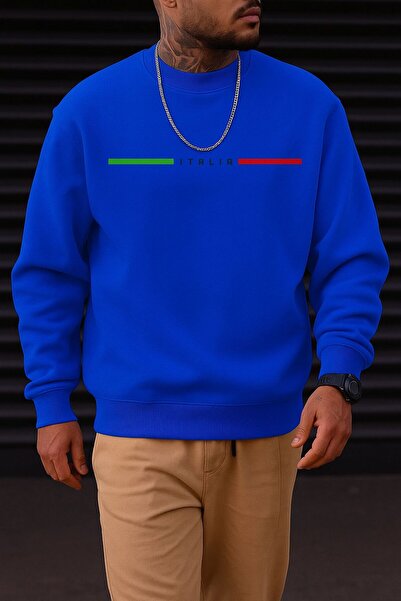 DM DOLCE MORE Hanorac unisex cu 3 fire din bumbac pieptănat ITALIA imprimat