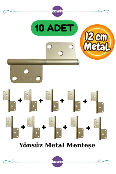 Kawin 10Pcs 12cm Metal Steel Door Hinge Non-Directional 2mm Durable Panel Cerman Nickel Chrome Silver