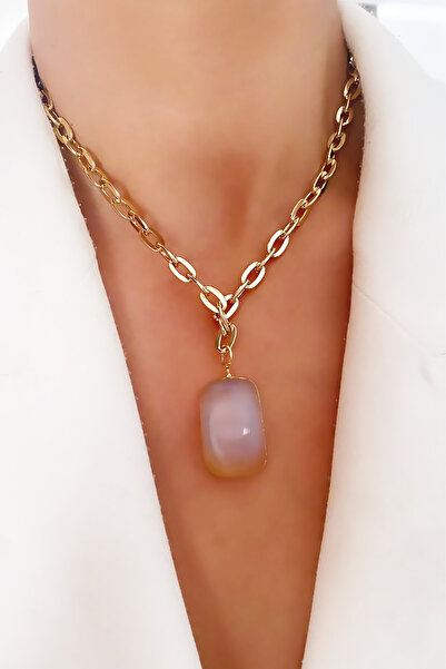 Liveyn Design Quartz Stone Gold Necklace