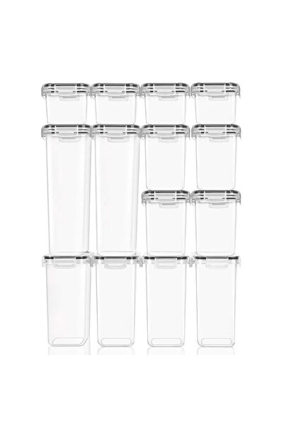 Flippy Food Storage Boxes, Flippy, Set of 14 Boxes for Spices, Cereals, Kitchen Boxes, PP Plastic, Food Con