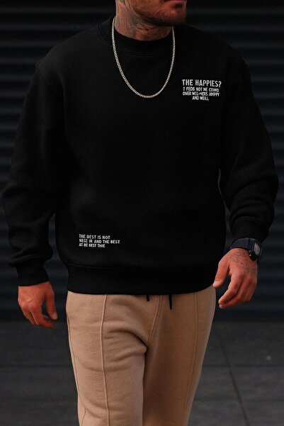 DM DOLCE MORE 3 خيوط من القطن الممشط هل هي السعادة؟ سترة رياضية مطبوعة للجنسين